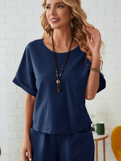 Preorder: Linen Cotton Blend Pants Set
