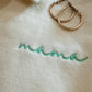 Ivory Dainty Mama Embroidered Split Neck Sweatshirt