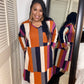 Rust Color Block Dress
