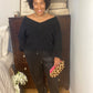 Black Balloon Sleeve Sweater