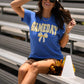 Game Day Gingham Bow Royal Tee