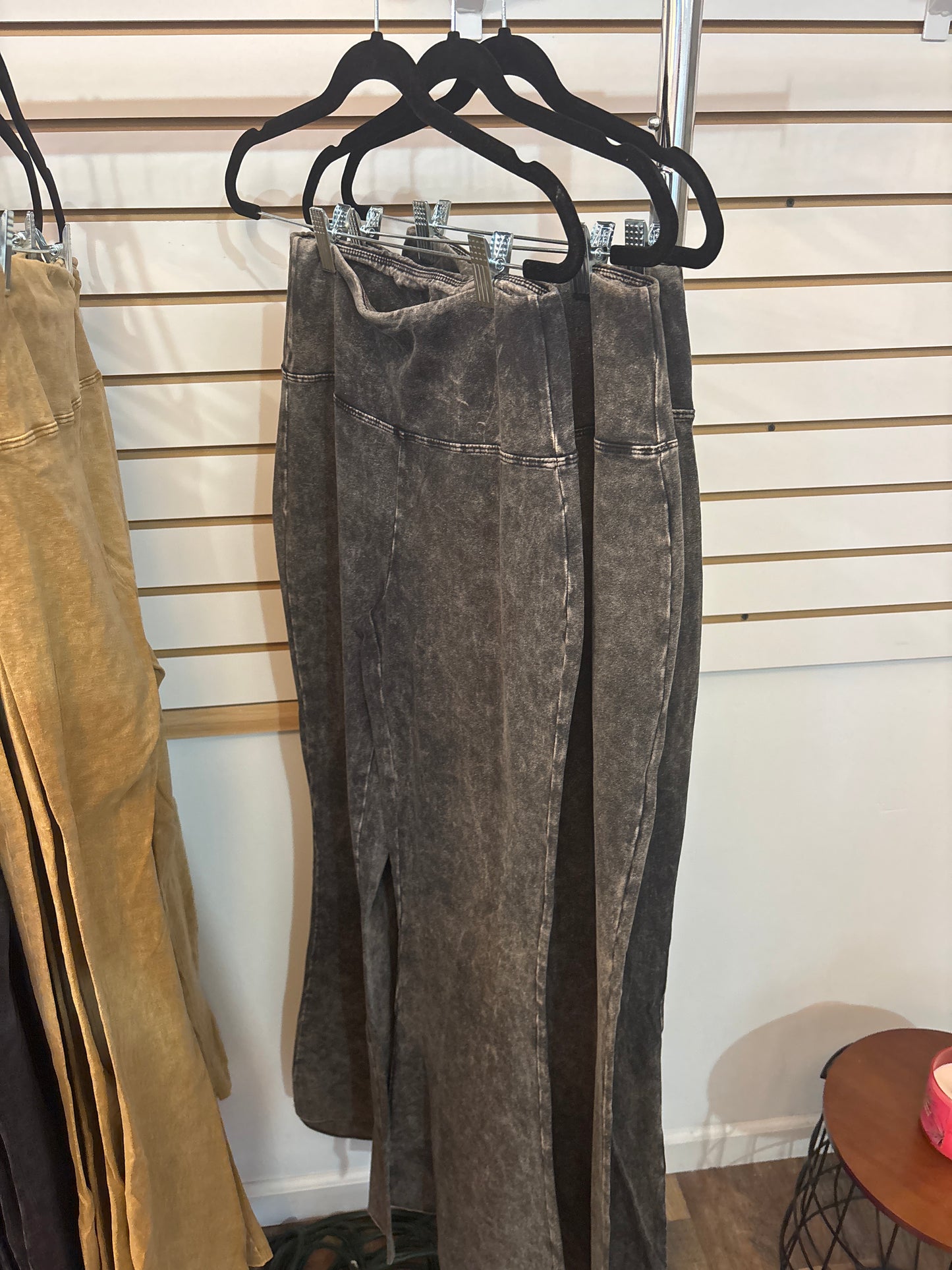 Black Acid Wash Bell Bottom