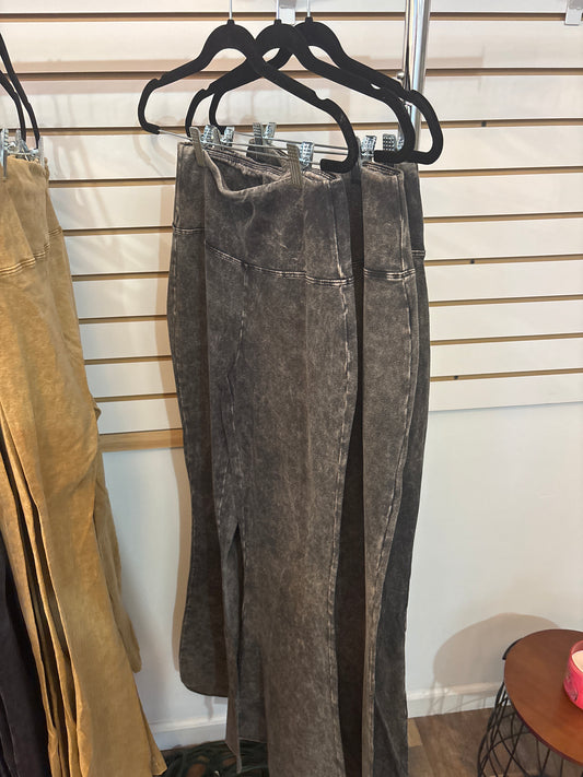 Black Acid Wash Bell Bottom