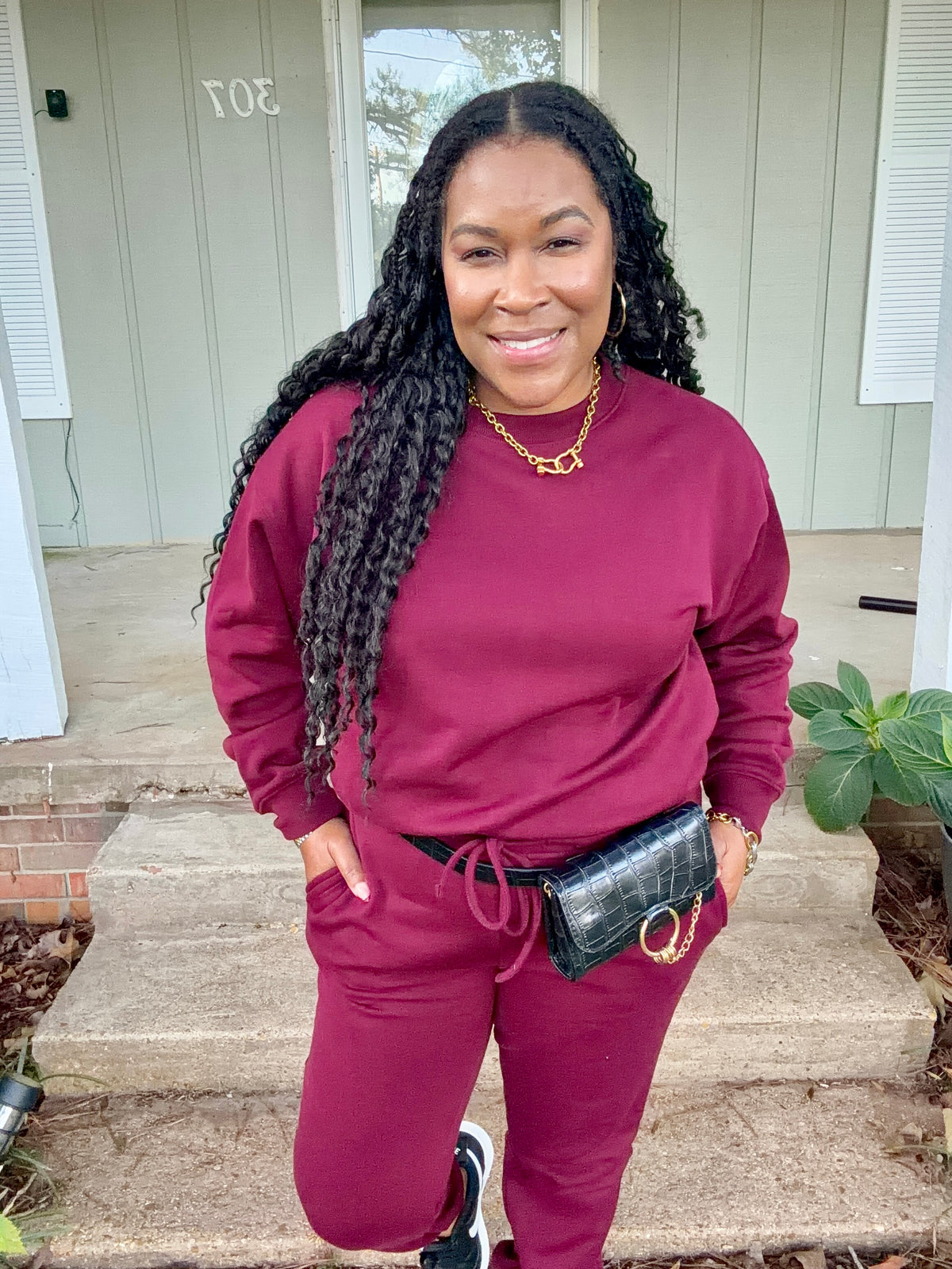 Burgundy Jogger Set