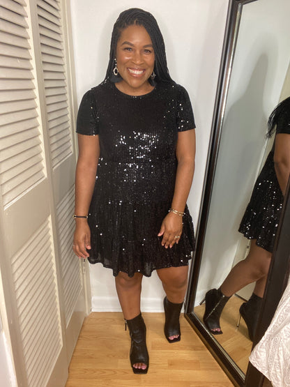 Sequin Tiered Dress
