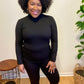 Black Mock Neck Set
