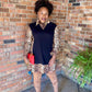 Printed Knit Shirt Dress