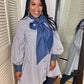 Stripe Denim Bow Tie Dress