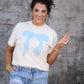 Turquoise Lace Bow Tee