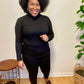 Black Mock Neck Set