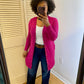 Magenta Snap Cardigan