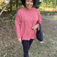 Rust Front Pocket Sweater