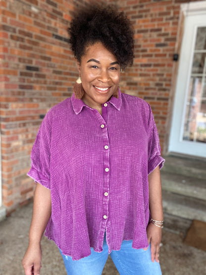 Gauze Button Down Shirt