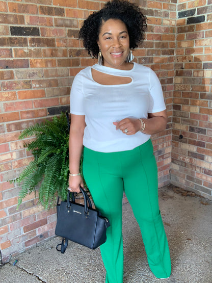 Green Bell Bottom Pants