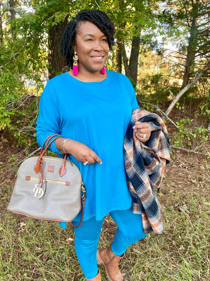 Long Sleeve Ocean Teal Lounge Set