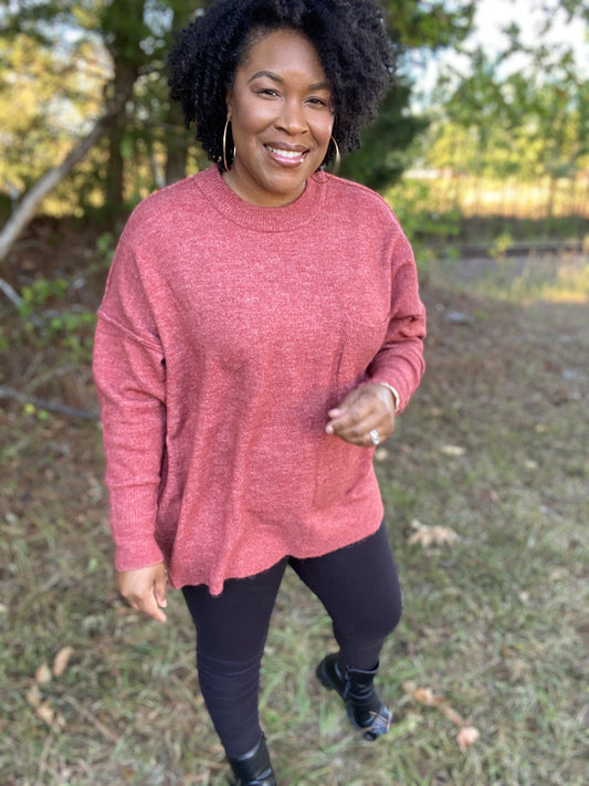 Rust Front Pocket Sweater