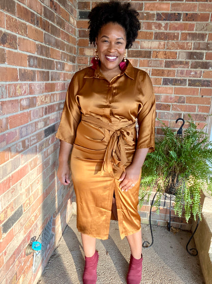 Satin Midi Dress