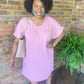 V Neck T Shirt Dress (ROSE)
