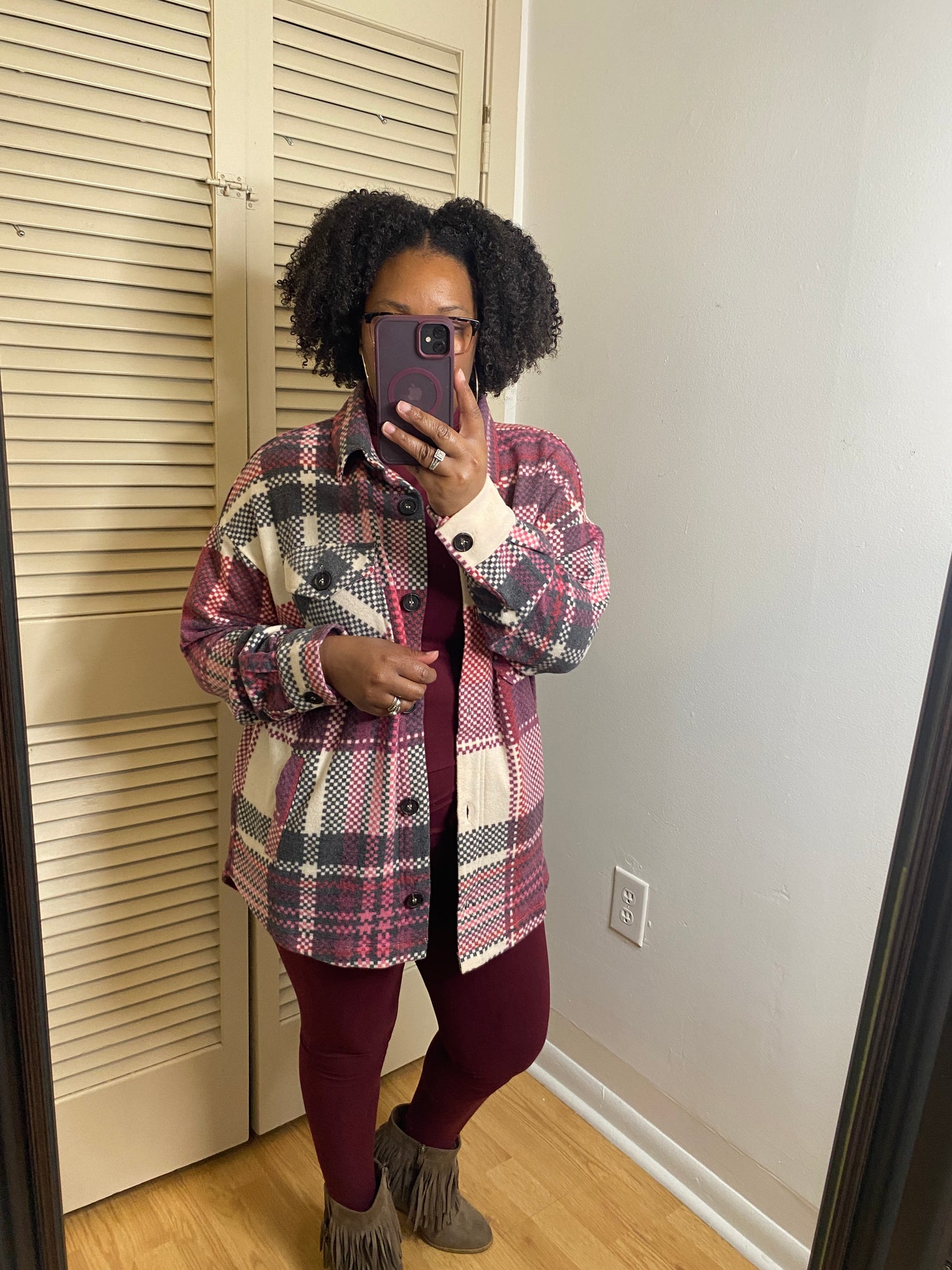 Fleece Magenta Shacket