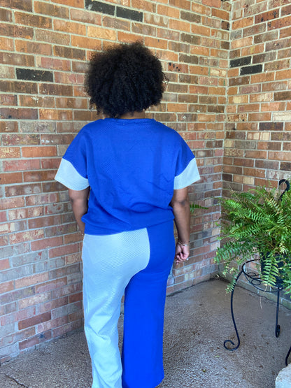 Preorder: Contrast Wide Leg Pants Set