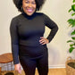 Black Mock Neck Set