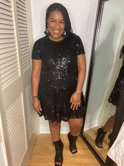 Sequin Tiered Dress