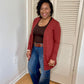 Rust Snap Sweater Cardigan