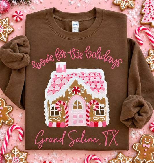 Custom Home For The Holidays Gingerbread House Sweatshirt *DEAL DAYS DEAL*