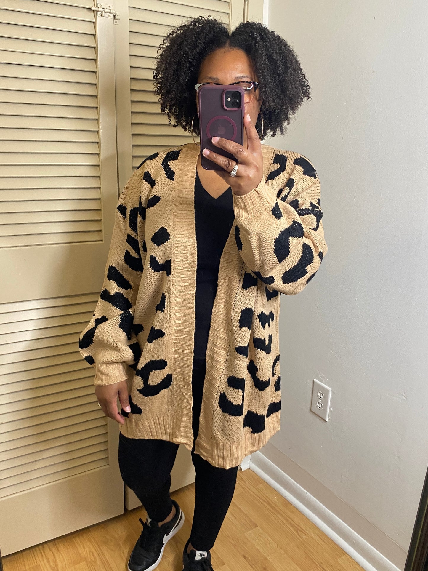 Tan Leopard Print Cardigan