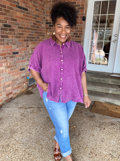Gauze Button Down Shirt