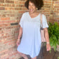V Neck T Shirt Dress (GREY)