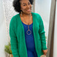 Kelly Green Waffle Cardigan