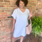 V Neck T Shirt Dress (GREY)