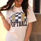 Checkered Softball Tee
