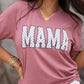 Mama Polka Dots V Neck Tee