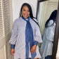 Stripe Denim Bow Tie Dress