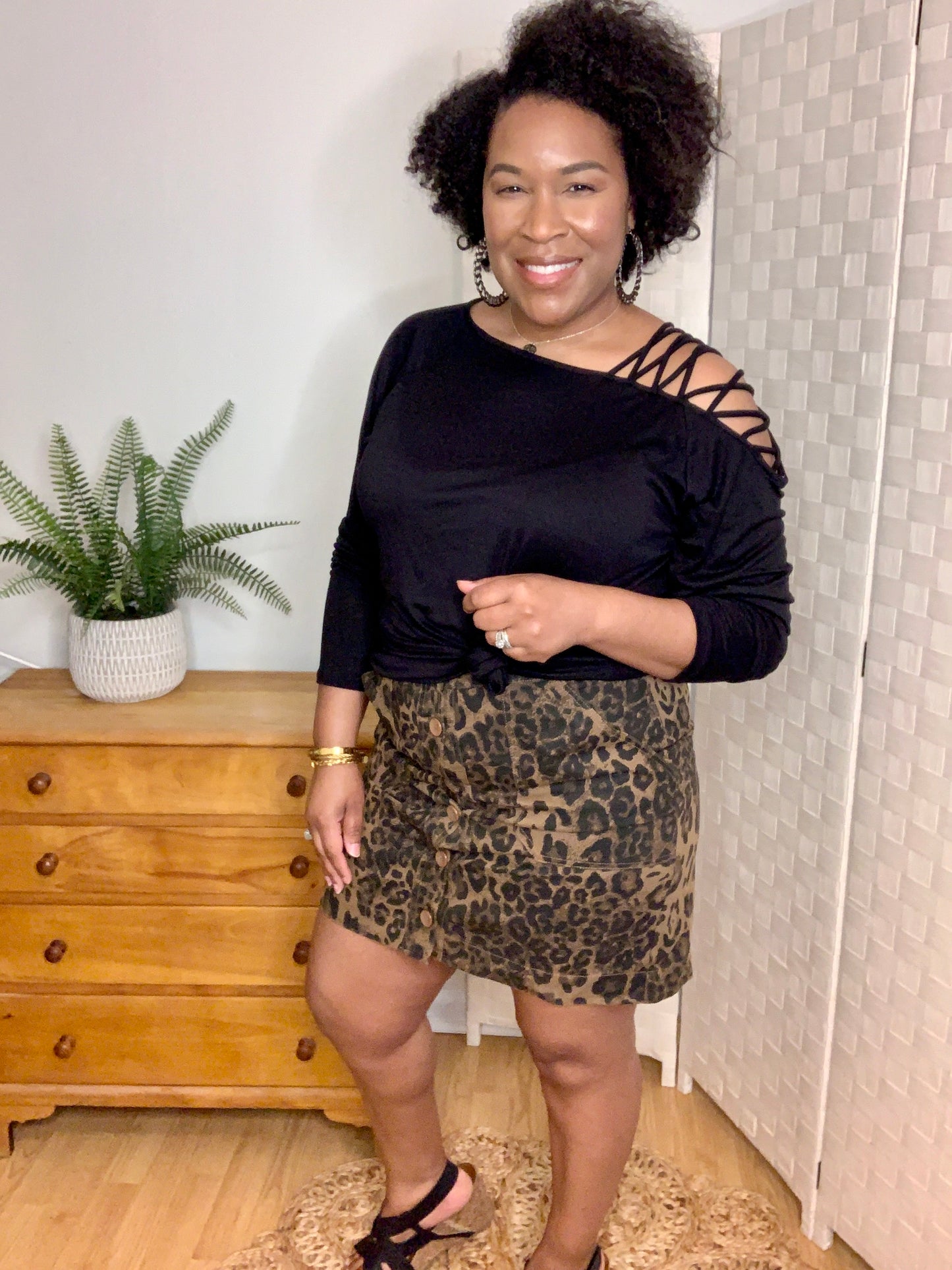 Button-Down Mini Skirt