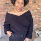 Black Balloon Sleeve Sweater