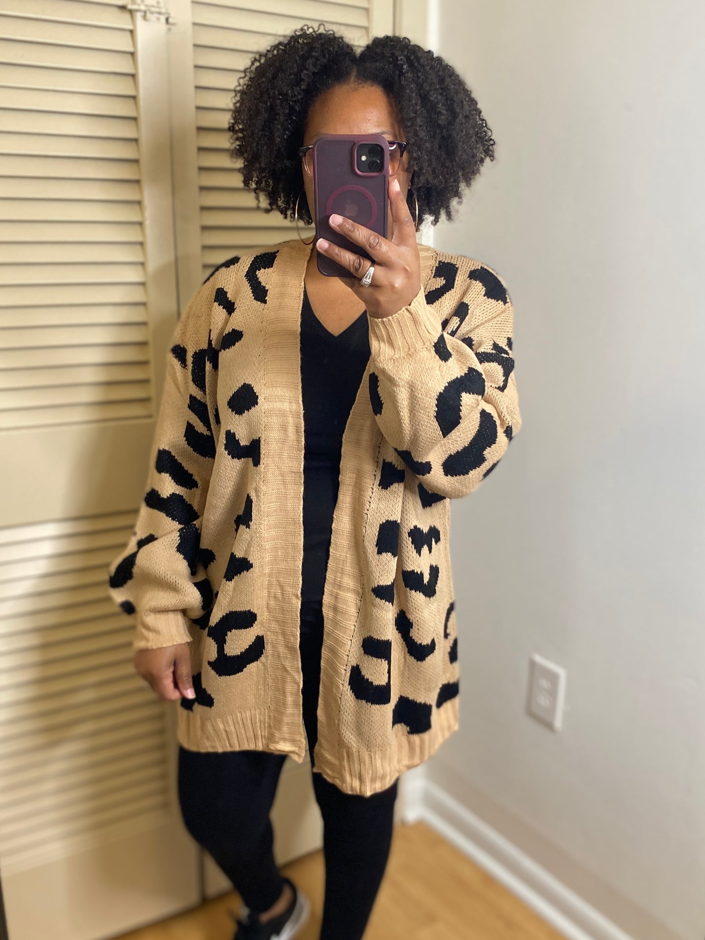 Tan Leopard Print Cardigan