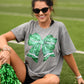 Green Faux Glitter Football Bow