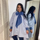 Stripe Denim Bow Tie Dress
