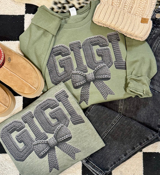 Gigi Faux Yarn Bow Tee/Sweatshirt