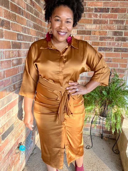 Satin Midi Dress