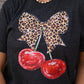 Leopard Bow Cherry Tee
