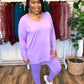 V-Neck Long Sleeve Lavender Set