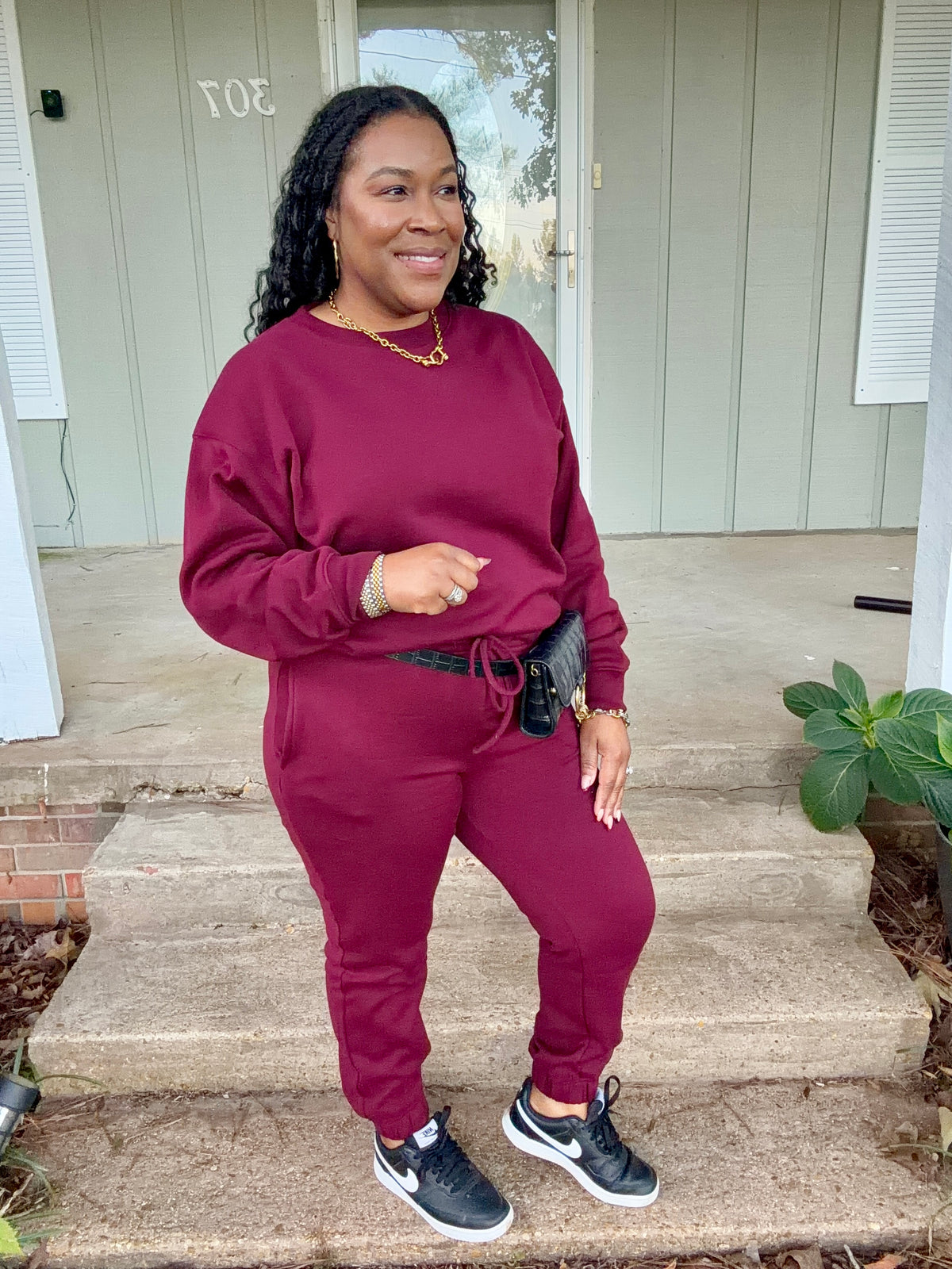 Burgundy Jogger Set