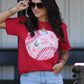 Red Florals Ball Tee