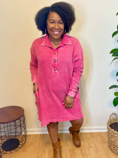 Pink Waffle Dress