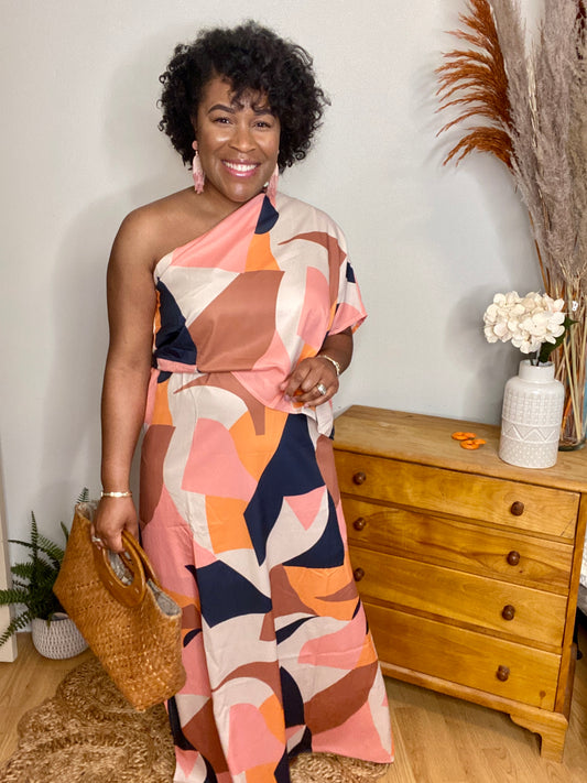 One Shoulder Maxi Dress