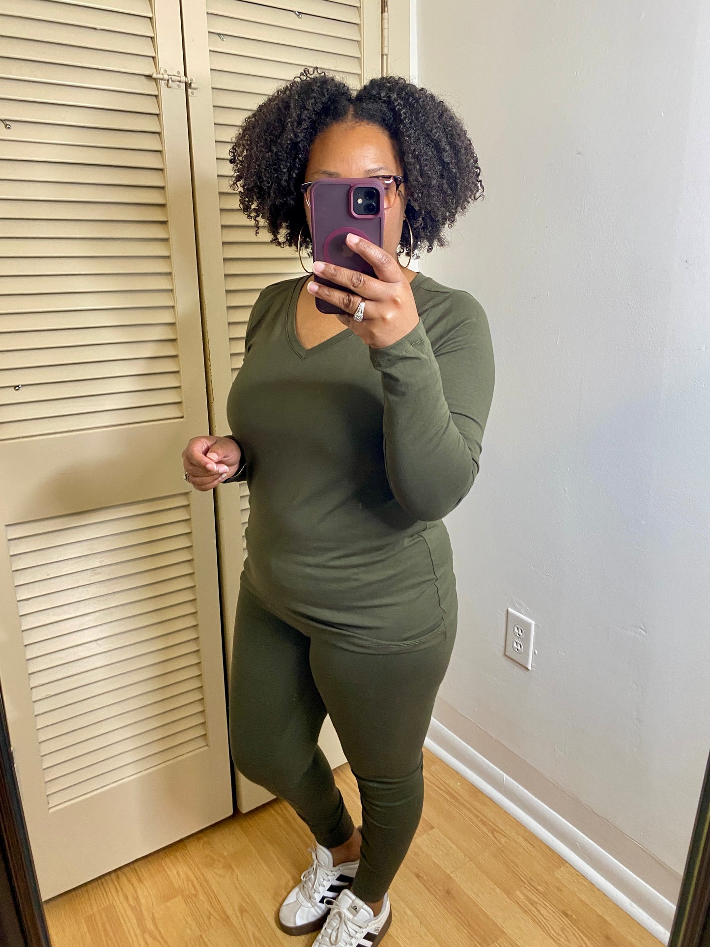 Olive V-Neck Set
